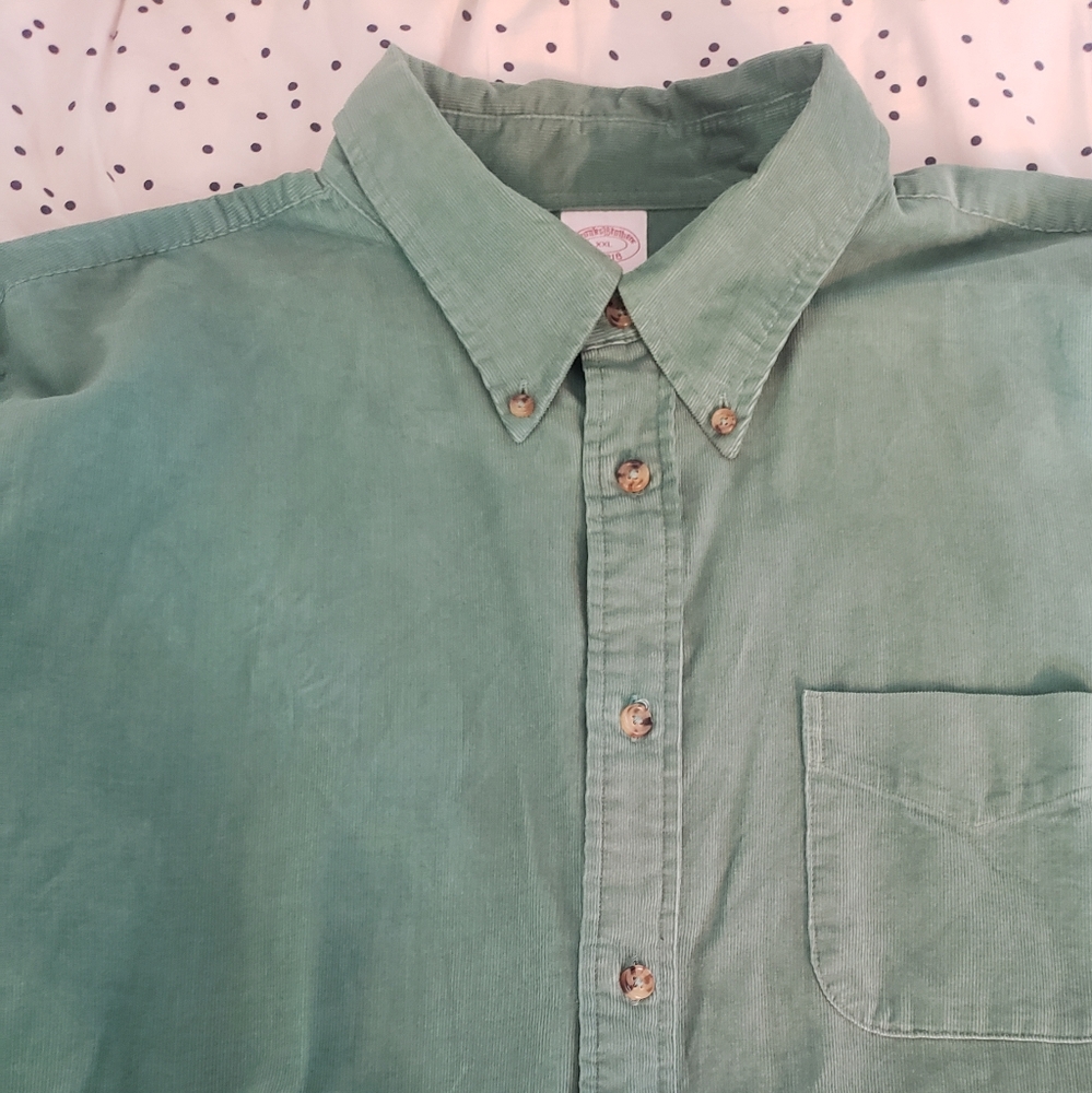 Brooks Brothers 2XL green corduroy shirt